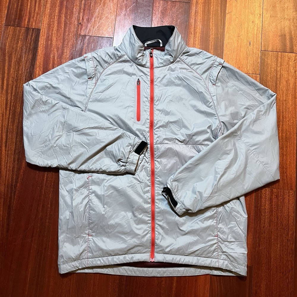 FootJoy Jacket Mens L Grey Full Zip Golf Performance Mock Neck Windbreaker